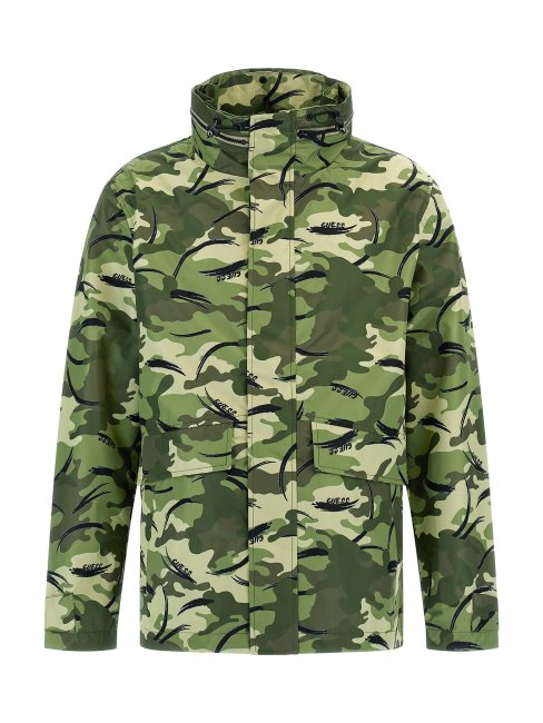 Imperméable Camouflage Vert Guess