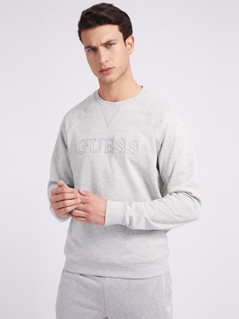 Sweat Logo Devant Guess Gris Multi