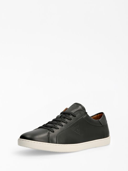 Guess Ginevra Baskets En Cuir Véritable Noir