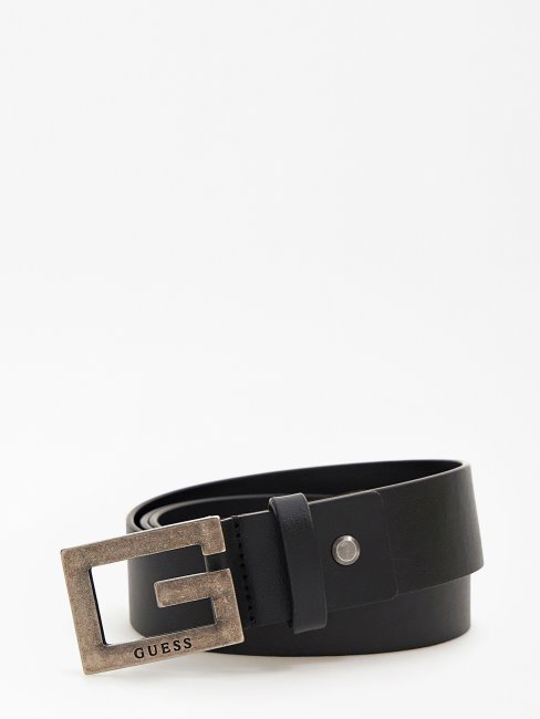 Ceinture Noire En Cuir Véritable Guess