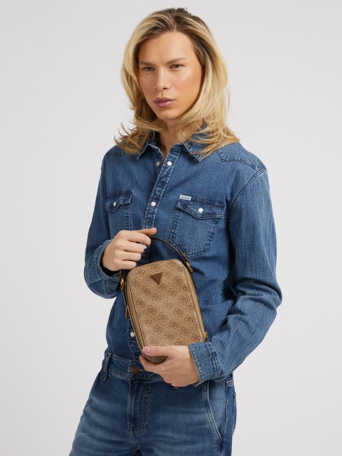 Sac à Bandoulière Vice Smart 4g Logo Guess Beige