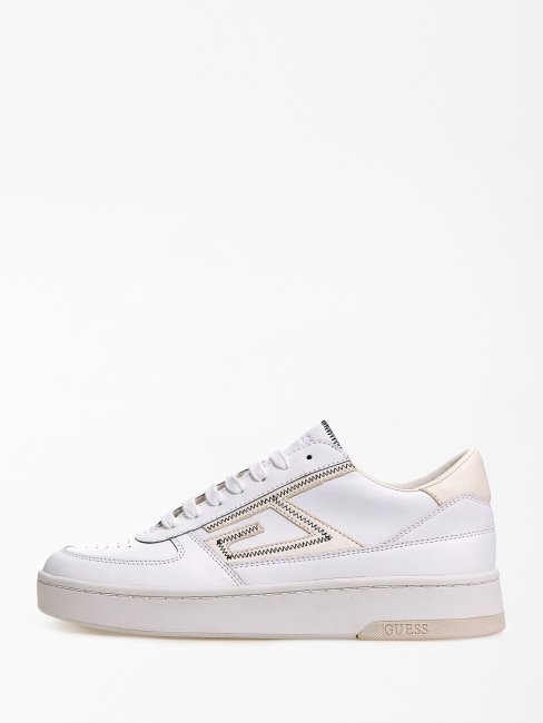 Guess Baskets Silea En Cuir Mélangé Blanc