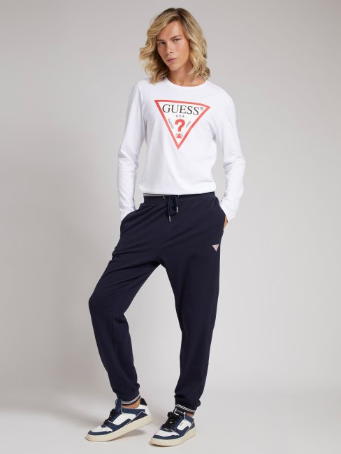 Tee Shirt Guess Tendance Triangle Logo Blanc