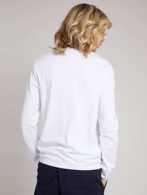 Tee Shirt Guess Tendance Triangle Logo Blanc