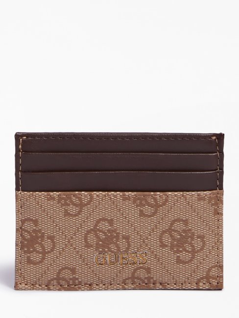 Porte-cartes De Crédit Marron Avec Logo Guess Vezzola 4g