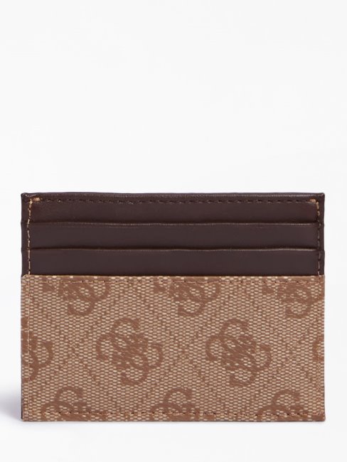 Porte-cartes De Crédit Marron Avec Logo Guess Vezzola 4g