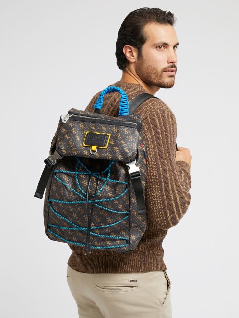 Sac à Dos Guess Marron Avec Logo Salameda 4g