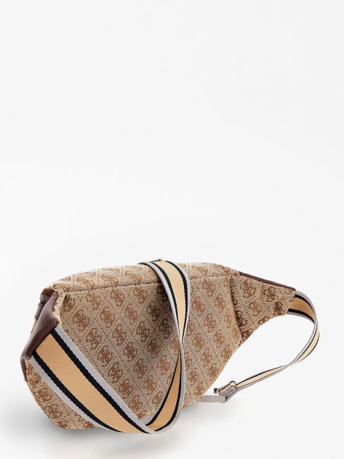 Sac Ceinture Guess Strave 4g Logo Beige