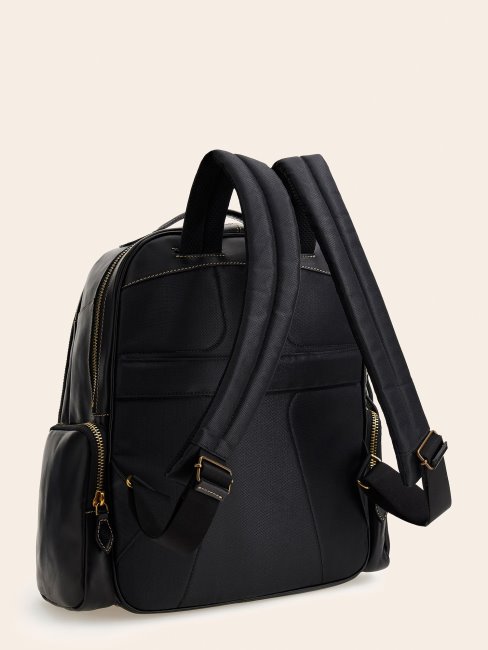 Sac à Dos En Cuir Véritable Lario Guess Noir