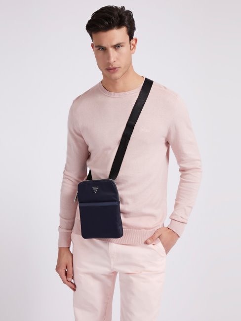 Guess Mini Sac à Bandoulière Intelligent En Nylon Certosa Bleu