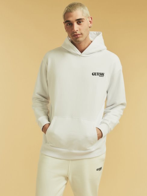 Sweat à Capuche Logo Guess Blanc