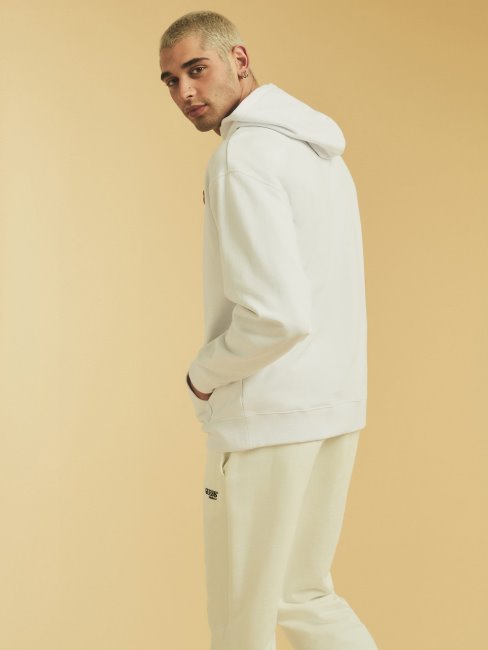 Sweat à Capuche Logo Guess Blanc