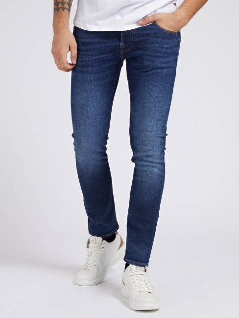 Pantalon Tendance Denim Coupe Skinny Bleu Guess