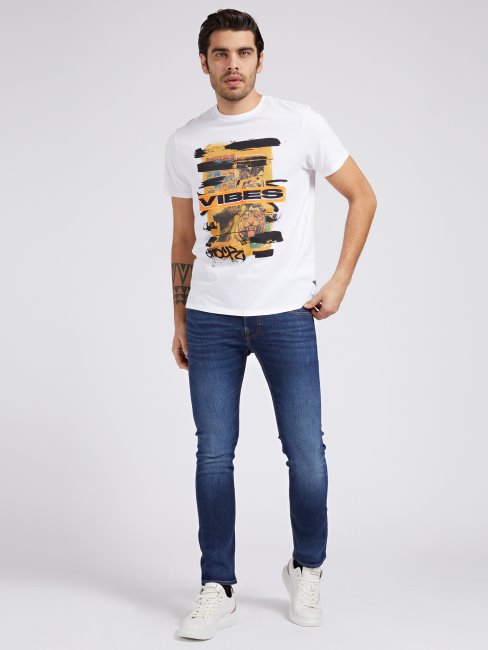 Pantalon Tendance Denim Coupe Skinny Bleu Guess