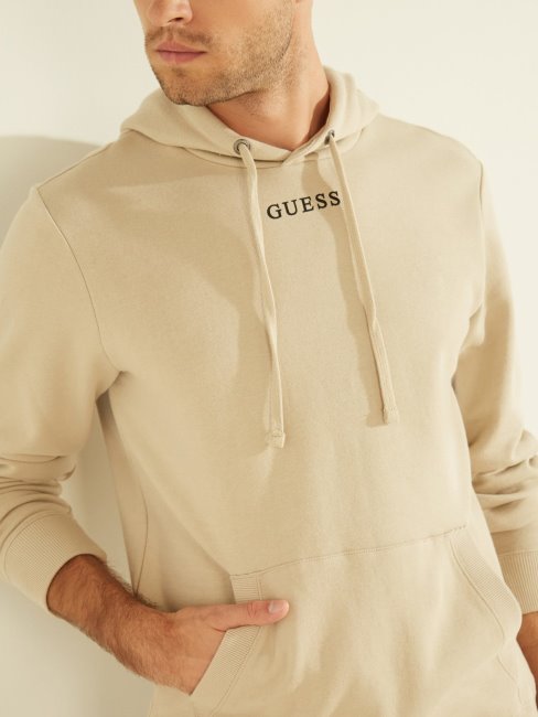 Sweat à Capuche Logo Beige Guess
