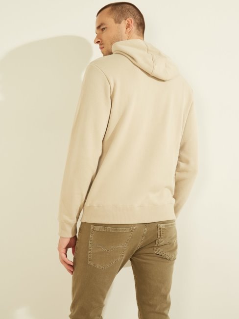Sweat à Capuche Logo Beige Guess
