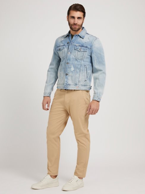 Veste En Jean Bleu Regular Fit Guess New Trend