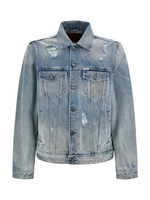 Veste En Jean Bleu Regular Fit Guess New Trend