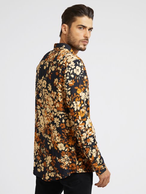 Guess Chemise Imprimé Fleuri Marron