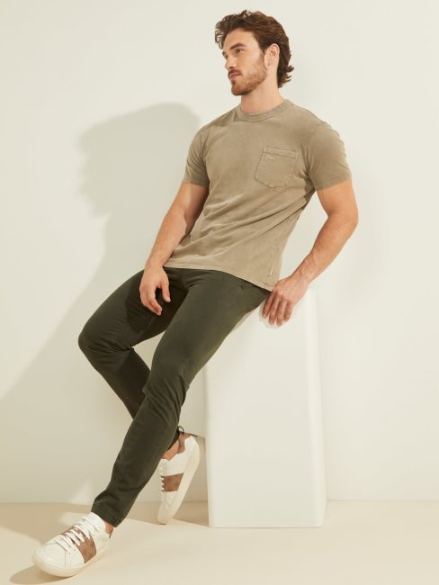 Tee Shirt Poche Devant Guess Vert