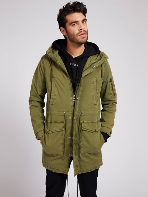Parka En Coton Vert Guess