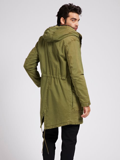 Parka En Coton Vert Guess