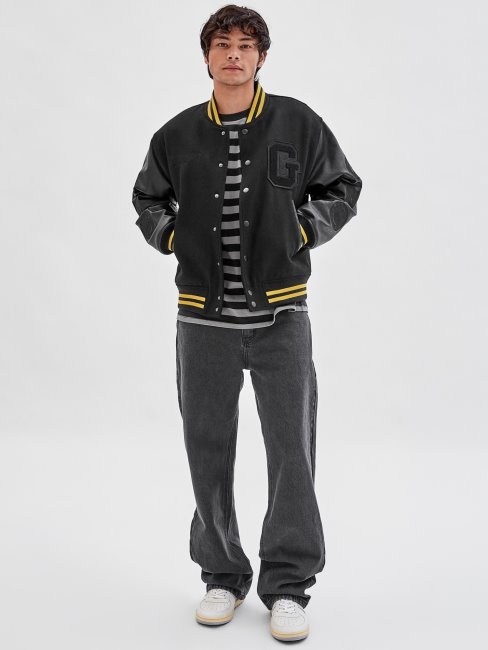 Blouson Noir à Patchs Batman Guess Au Dos