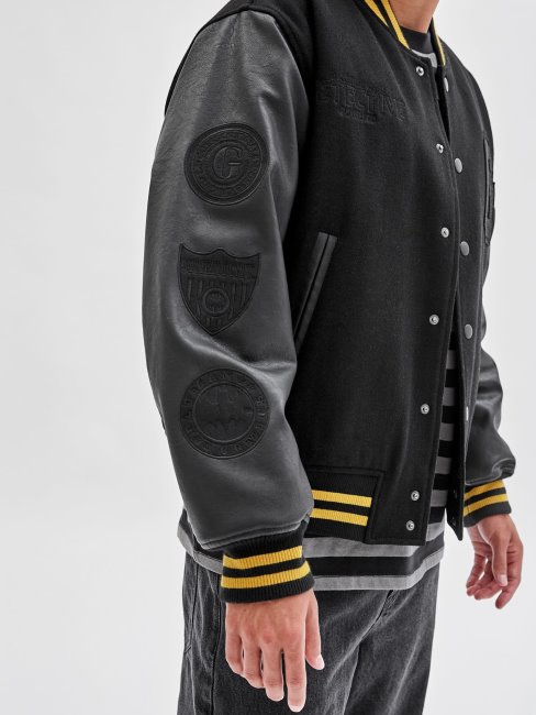 Blouson Noir à Patchs Batman Guess Au Dos