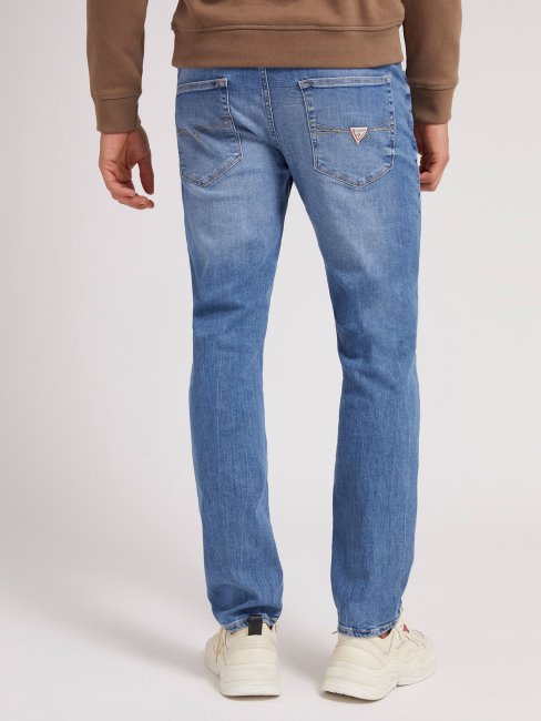 Pantalon Denim Coupe Slim Bleu Tendance Guess