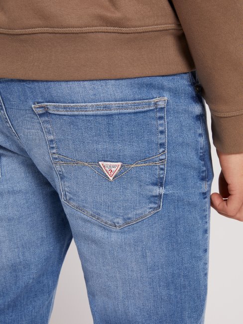 Pantalon Denim Coupe Slim Bleu Tendance Guess