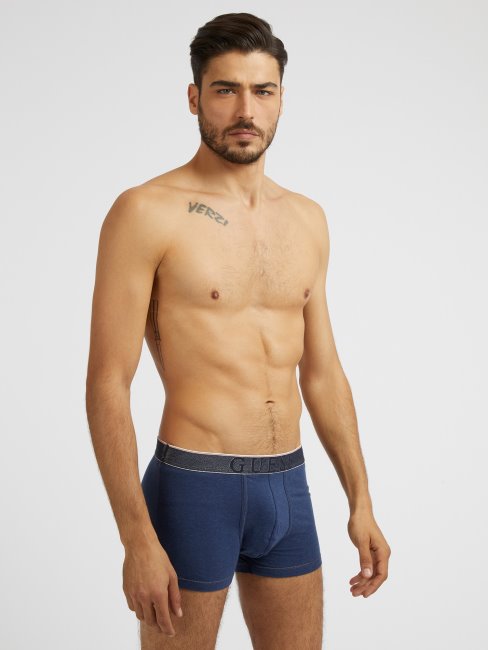 Boxer Bleu Avec Bande Logo Guess
