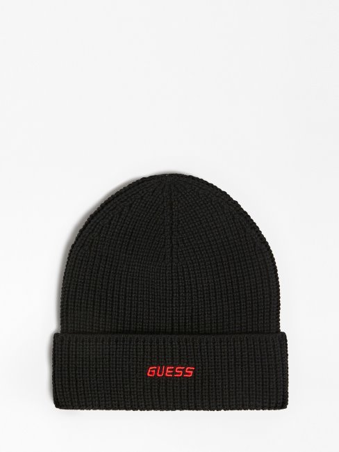 Chapeau Noir Logo Brodé Guess