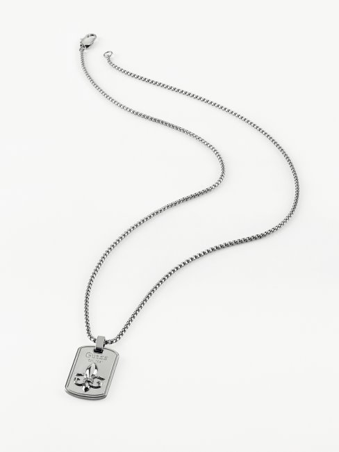 Chevalier-fleur-collier Guess Argent