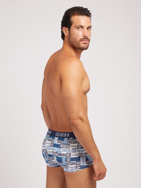 Pack De 3 Boxers Bleus Avec Bande Logo Guess