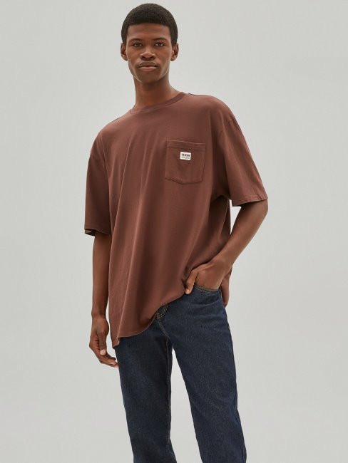 T-shirt Guess à Logo Sur Le Devant Marron