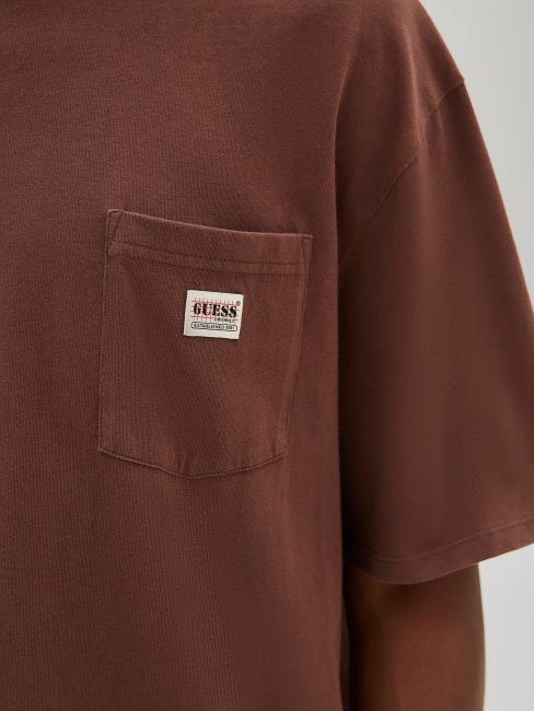 T-shirt Guess à Logo Sur Le Devant Marron