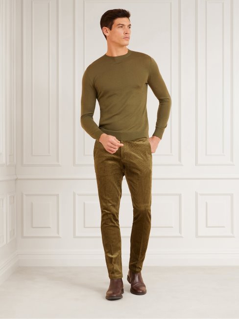 Pull En Laine à Col Rond Marciano Vert Guess