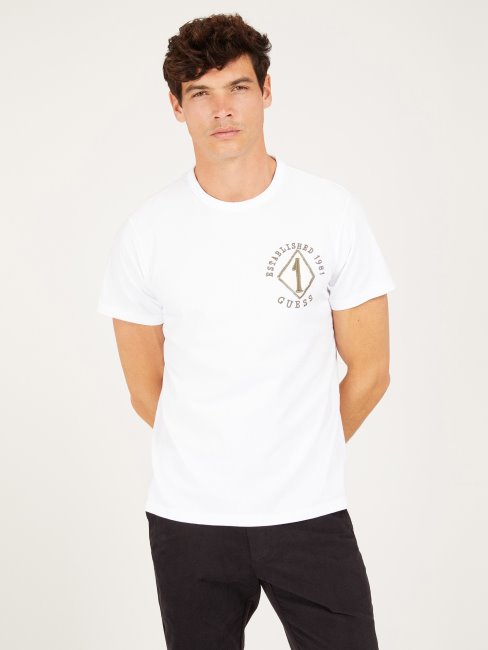 Tee Shirt Patch Blanc Guess