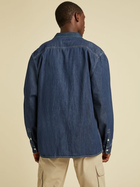 Chemise En Jean Regular Bleu Guess