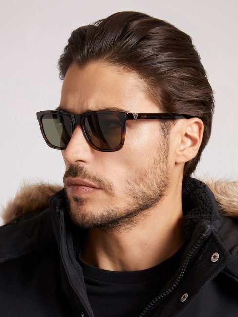 Lunettes De Soleil Rectangulaires Brunes Guess