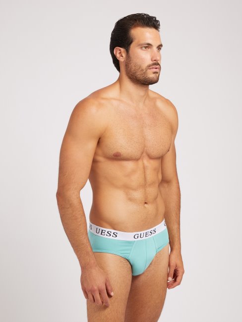 Lot De 3 Slips Guess Bleus Avec Logo