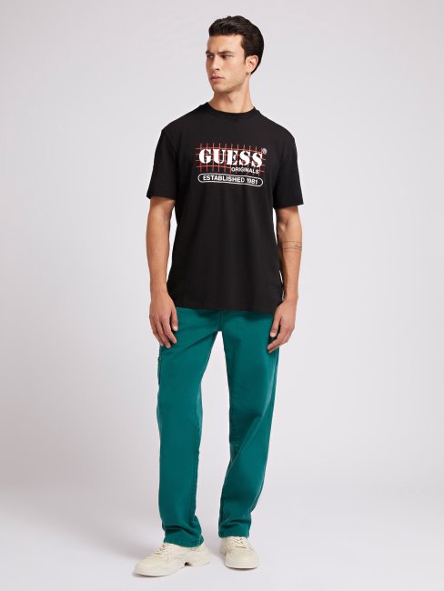 Tee Shirt Noir Logo Devant Guess