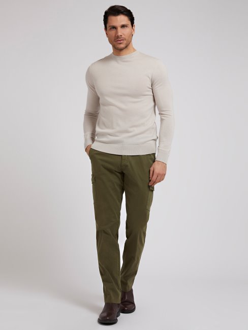 Pull En Laine à Col Rond Marciano Gris Guess