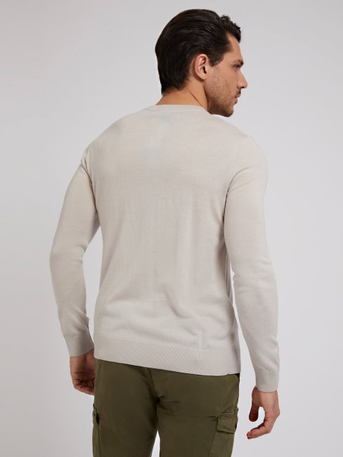 Pull En Laine à Col Rond Marciano Gris Guess