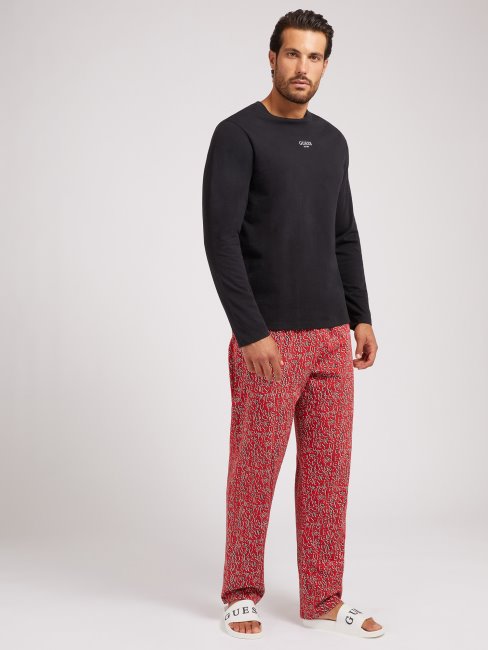 Ensemble De Pyjama Blanc à Imprimé Multi-logos Guess