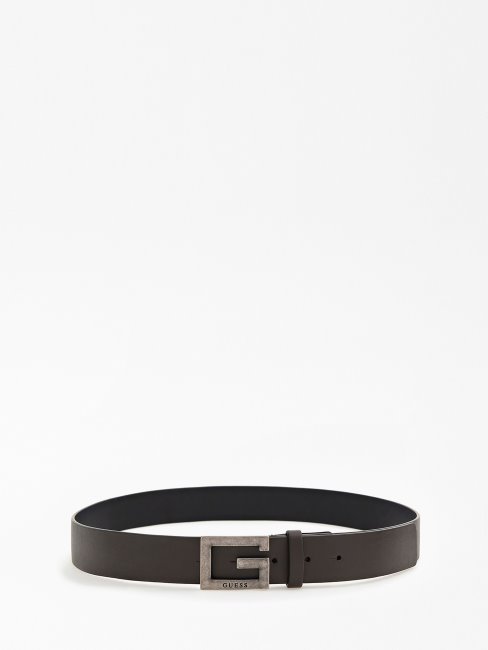Guess Ceinture En Cuir Véritable Marron
