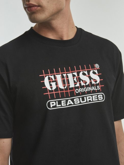 Tee Shirt Guess Noir Avec Logo Sur Le Devant Nouvelle Tendance