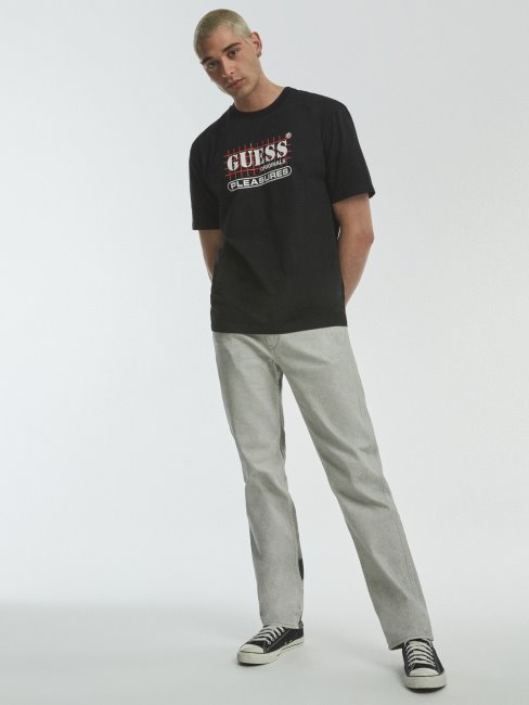 Tee Shirt Guess Noir Avec Logo Sur Le Devant Nouvelle Tendance