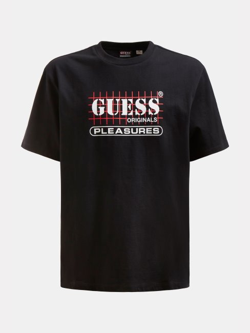 Tee Shirt Guess Noir Avec Logo Sur Le Devant Nouvelle Tendance