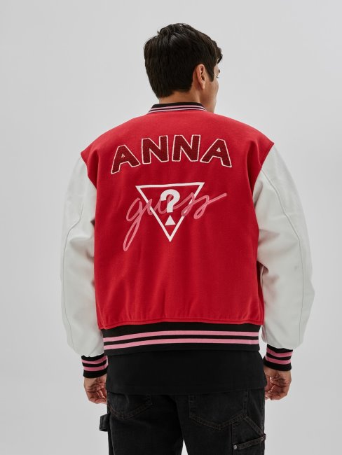 Blouson Rouge à Imprimé Multiple à L'arrière Guess